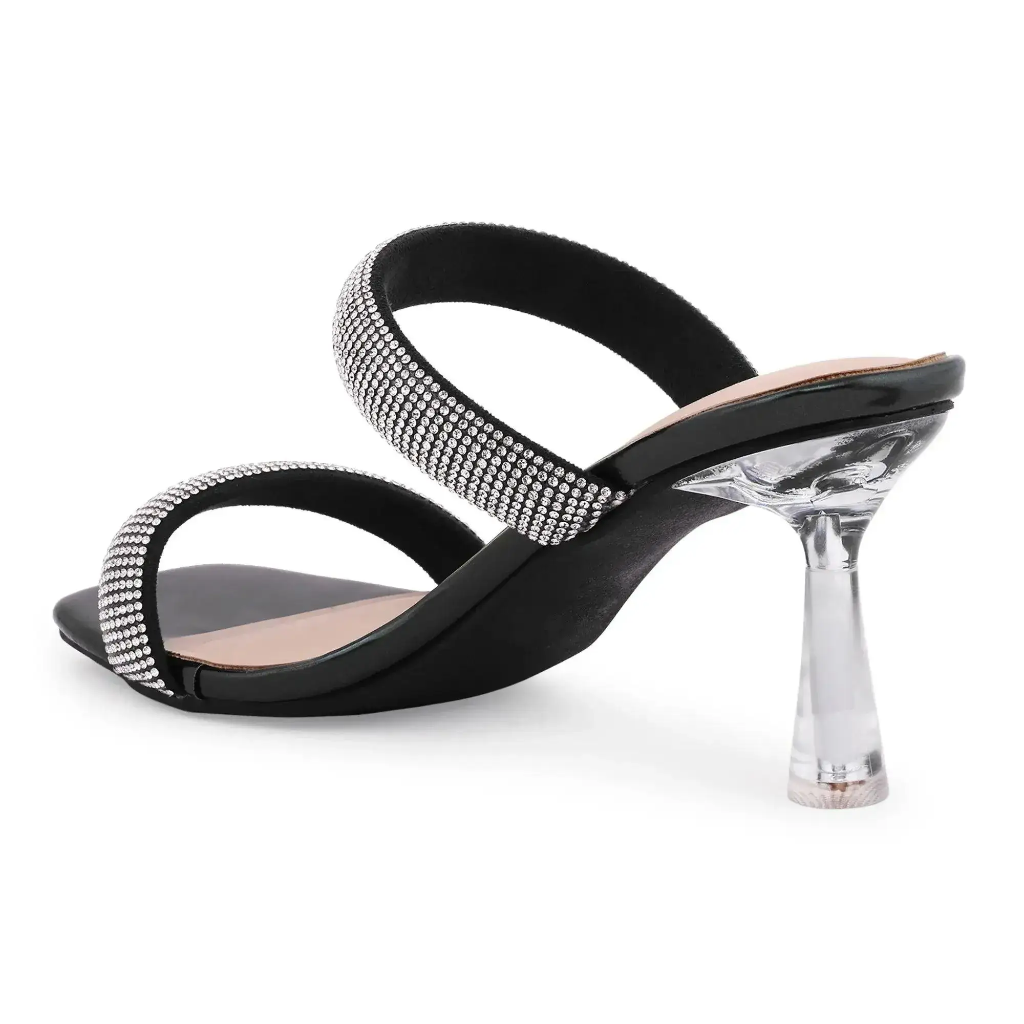 Victoria Rhinestone Embellished Black Stilettos - Image 5