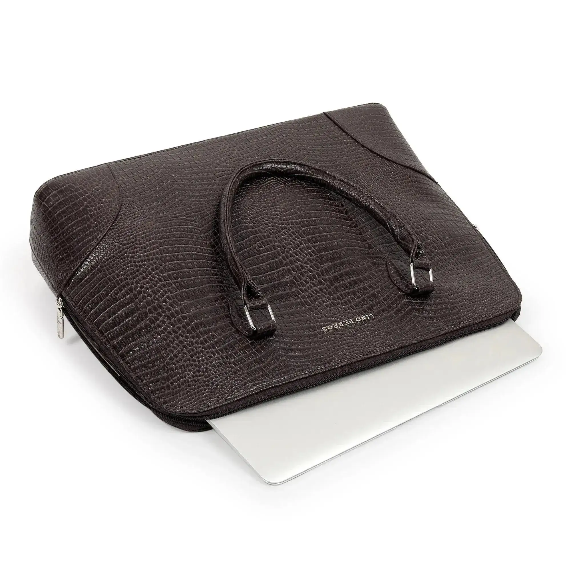 Voyage Organizer Brown Croco Laptop Bag - Image 5