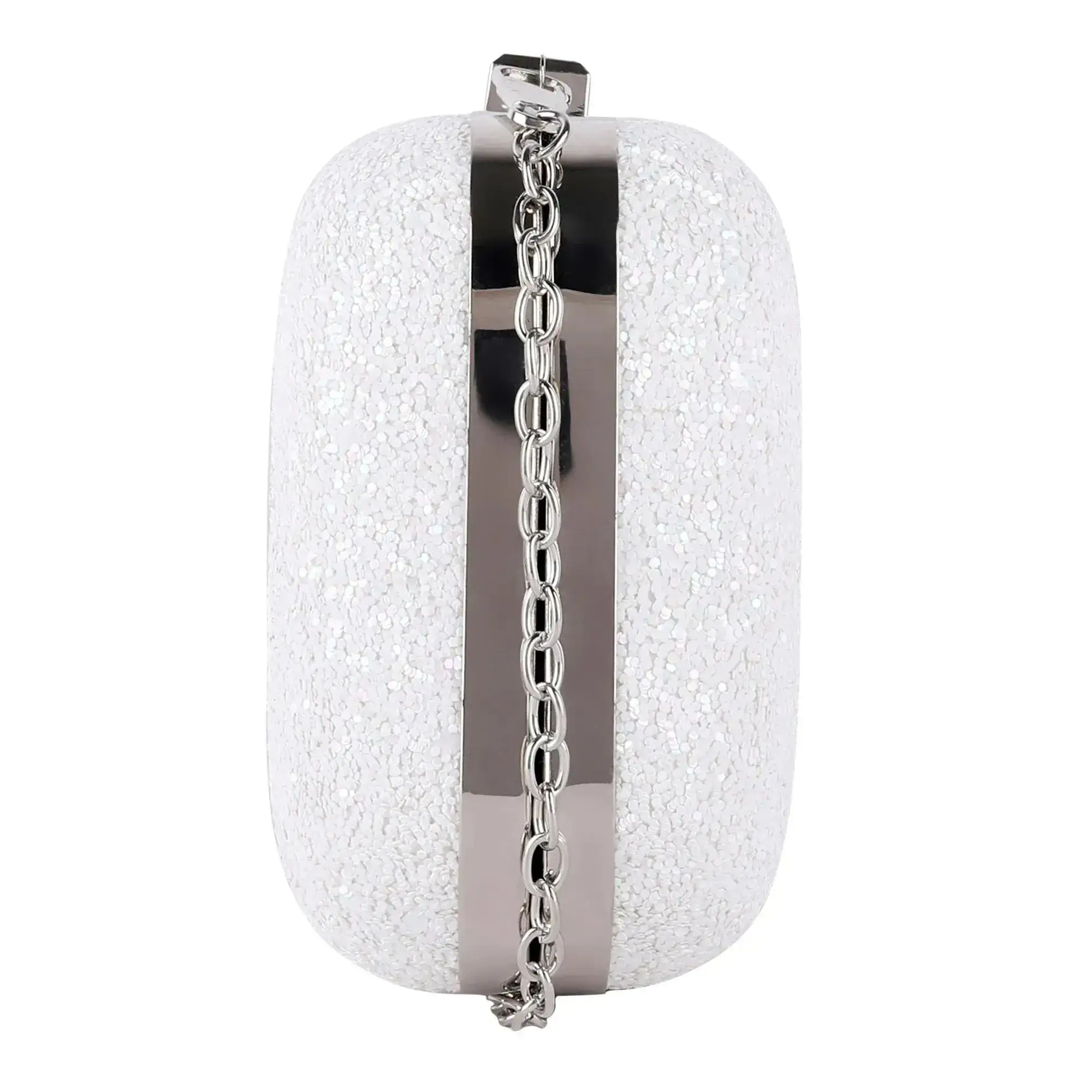 Texas Glitter Finish White Clutch - Image 3